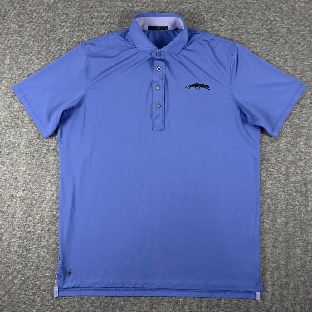 Greyson Polo Shirt Grove XXIII Mens Large Blue Panther Golf Performance Stretch